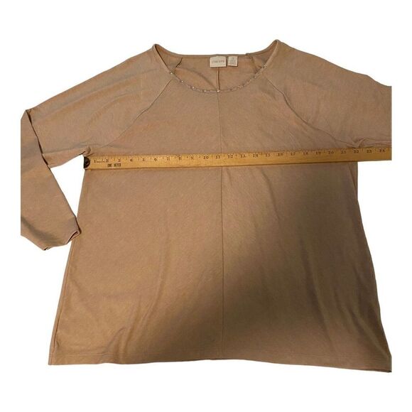 Chico’s Women’s Size 3/XL Brown Tan Pullover Top Long Sleeves Knit - Picture 5 of 10